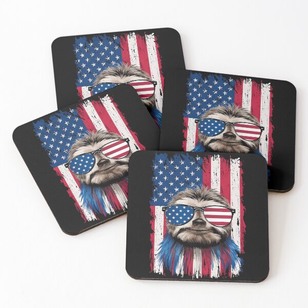 Item preview, USA Patriotic American Flag Sloth 4th of July Vintage designed and sold by MTRBSK11.