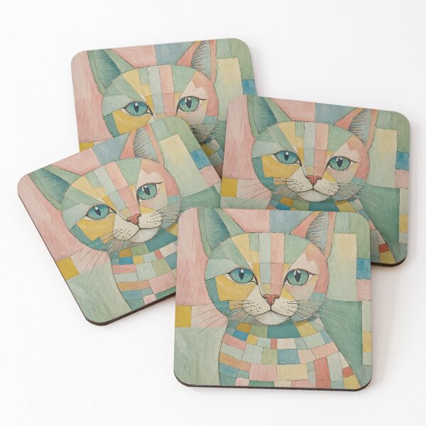 Item preview, Abstract Pastel Cat Portrait designed and sold by Lizetteh.