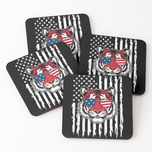 Item preview, USA Patriotic American Flag Tiger 4th of July Vintage designed and sold by MTRBSK11.