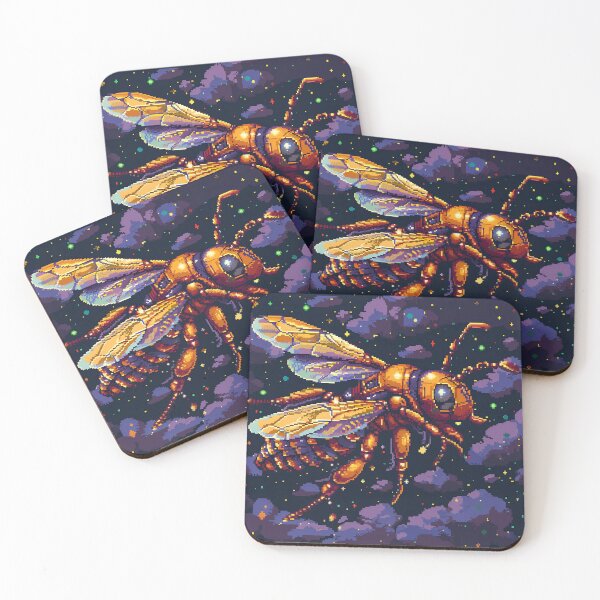 Item preview, Cosmic Bee Pixel Art designed and sold by Kaos-Bit.