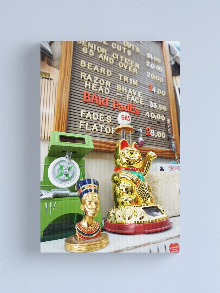 Thumbnail 1 of 3, Canvas Print, Lucky Cat Doug's Barbershop designed and sold by DougsBarbershop.