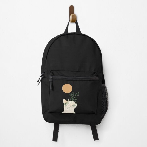 Item preview, cat looking up with green leaves and moon designed and sold by mando24895.