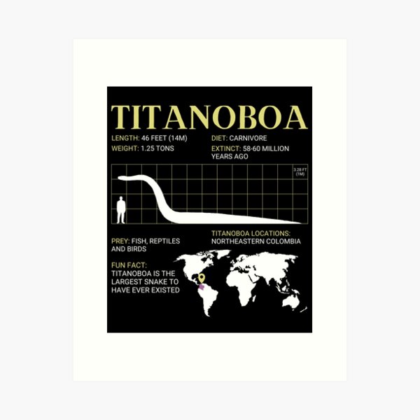 Item preview, Titanoboa Facts Prehistoric Extinct Large Snake designed and sold by ExtinctFauna.