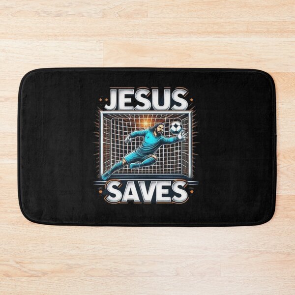 Item preview, "Jesus Saves Goalkeeper ". FUNNY JESUS FOOTBALL designed and sold by Obinne.