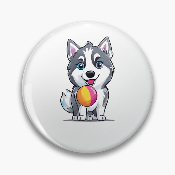 Item preview, Siberian dog playing ball designed and sold by InwzaDesign.
