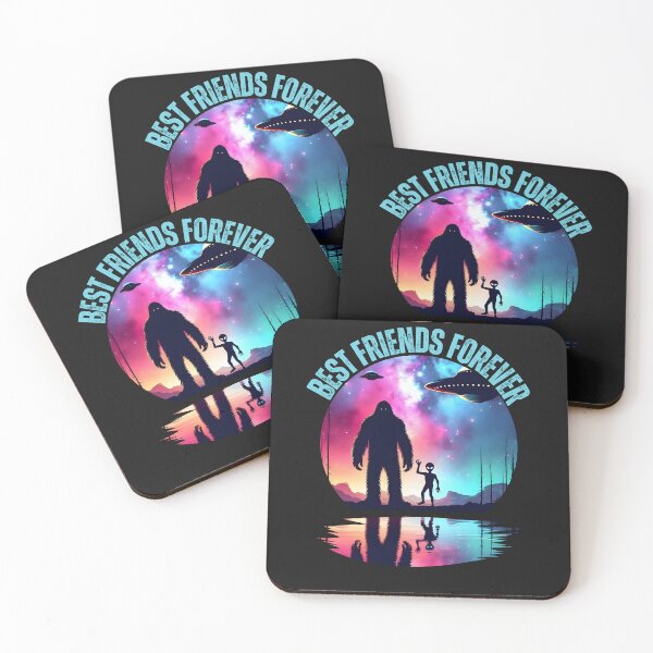 Item preview, Colorful Bigfoot and Alien Best Friends Forever designed and sold by AlienOccupation.