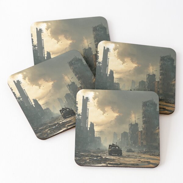 Item preview, post-apocalypse, fallout, game, destruction, landscape designed and sold by DonnaBlankaArt.