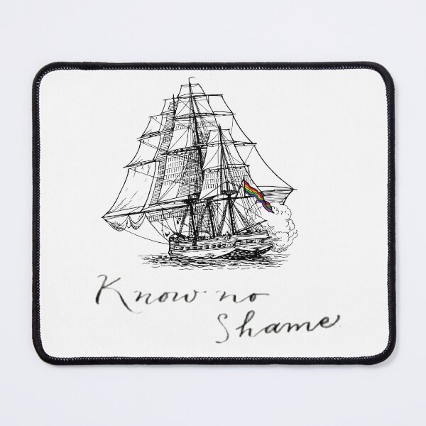Item preview, pirate ship with pride flag and text know no shame designed and sold by limbomonkey.