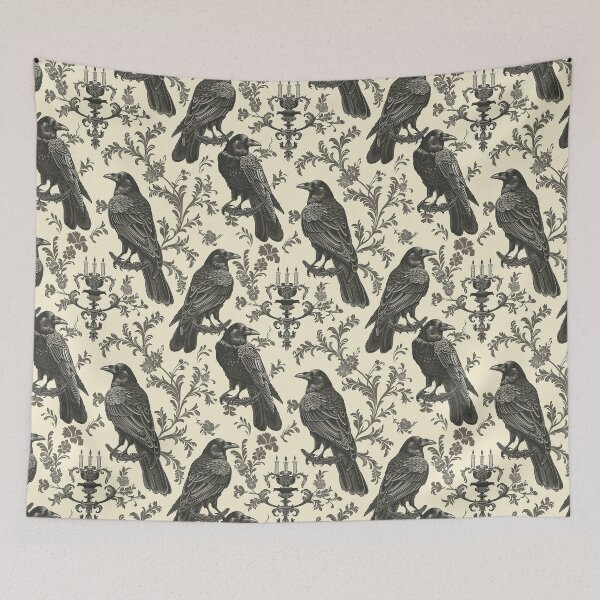 Item preview, Antique Vintage Murder of Crows Pattern designed and sold by darkskydelights.