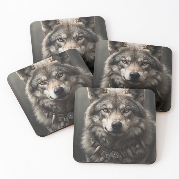 Item preview, Enchanted Wolf with Tribal Amulets - Artwork by LaLi Designs designed and sold by LaLi-Designs.