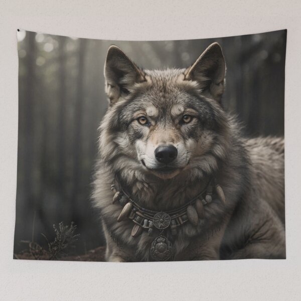 Item preview, Enchanted Wolf with Tribal Amulets - Artwork by LaLi Designs designed and sold by LaLi-Designs.