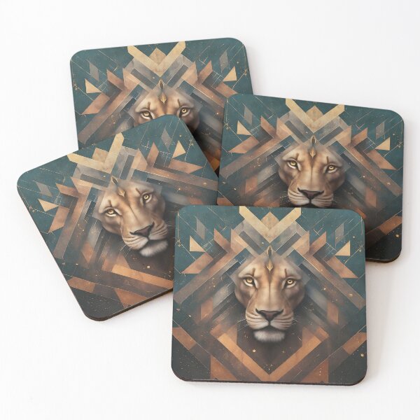 Item preview, Unveiling the Lion's Majesty: Geometric Art with a Hidden Constellation designed and sold by PixelPonder.