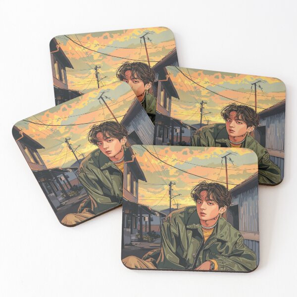Item preview, BTS Jungkook illustration in Ghibli style. designed and sold by HANGLEMAN.
