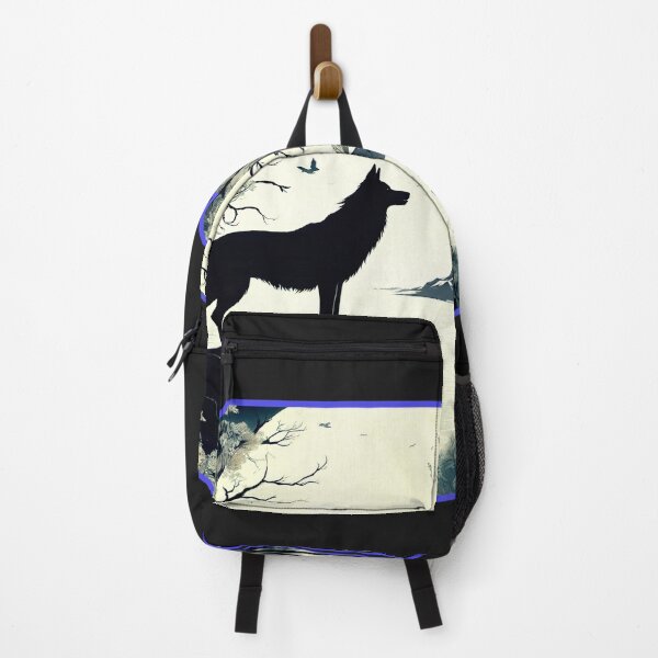 Item preview, The wolf and its protective instinct under the moon designed and sold by PixelCraftDSG.