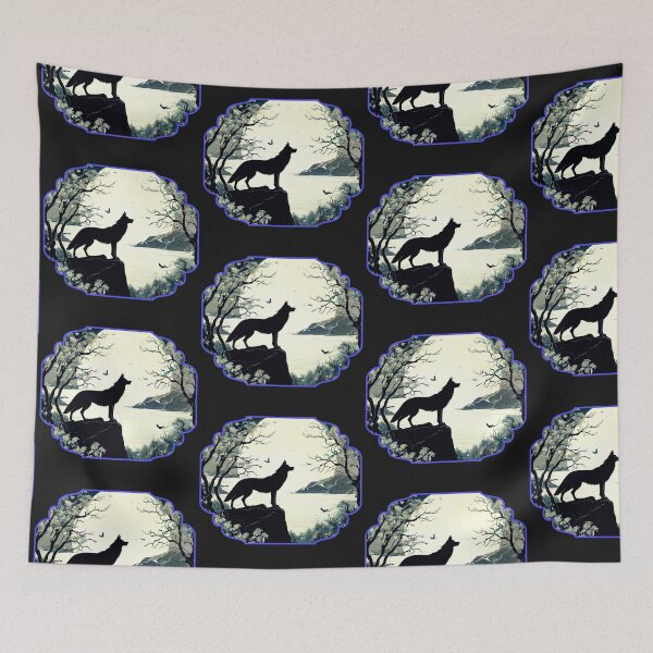 Item preview, El lobo y si instinto protector bajo la luna designed and sold by PixelCraftDSG.