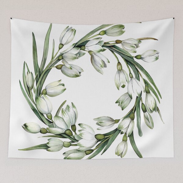 Item preview, A round wreath of snow-white snowdrops. Forest lilies. Winter flower designed and sold by Anastasiia Yurevych.