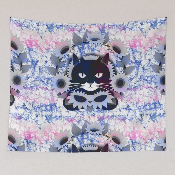 Artikelvorschau, China Cat Sunflower Batik Pastellfarben rosa und blau entworfen und verkauft von AuroraXGreen.