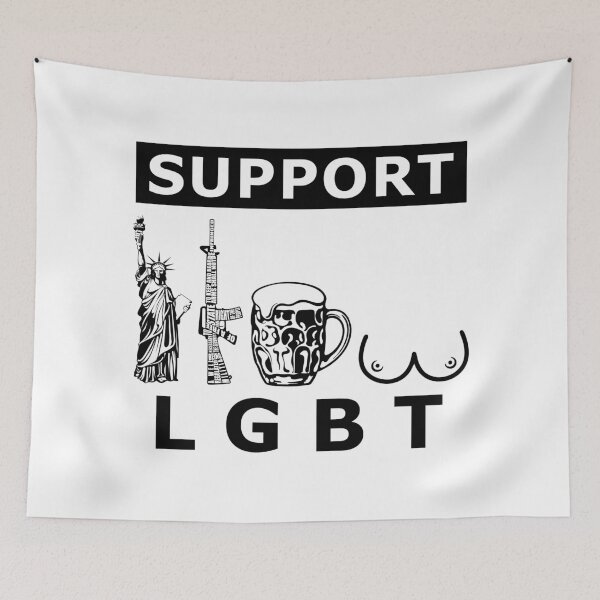 Item preview, LGBT Liberty Guns Beer Tits, support designed and sold by LaughingProf.