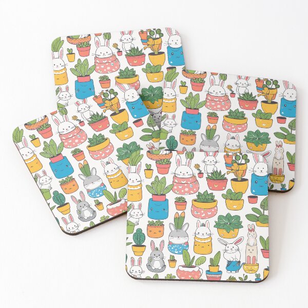 Item preview, Planting Happiness! A whimsical blend of bunnies and plants to brighten your day designed and sold by Wannaprasert.