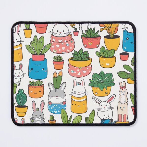 Item preview, Planting Happiness! A whimsical blend of bunnies and plants to brighten your day designed and sold by Wannaprasert.