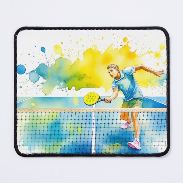 Item preview, A vibrant padel player swings a racket on a colorful court designed and sold by homydesign.