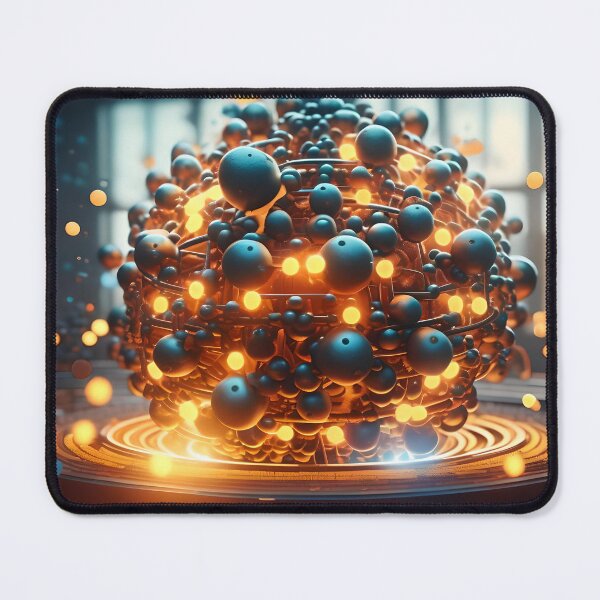 Item preview, Illustration of atomic level representation of the nuclear fusion process. Generative Ai designed and sold by homydesign.