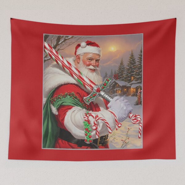 Item preview, Santa with Candy Cane Sword in Winter Village designed and sold by Slick-Waffles.