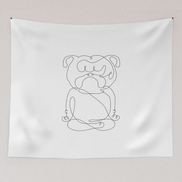 Item preview, One Line English Bulldog Yoga Lotus Pose designed and sold by Huebucket.