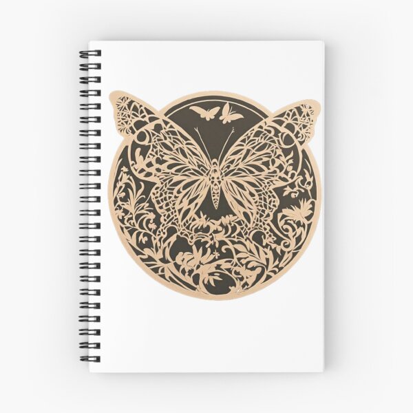 Item preview, Black and Beige Butterfly with intricate details designed and sold by EmeraldCauldren.