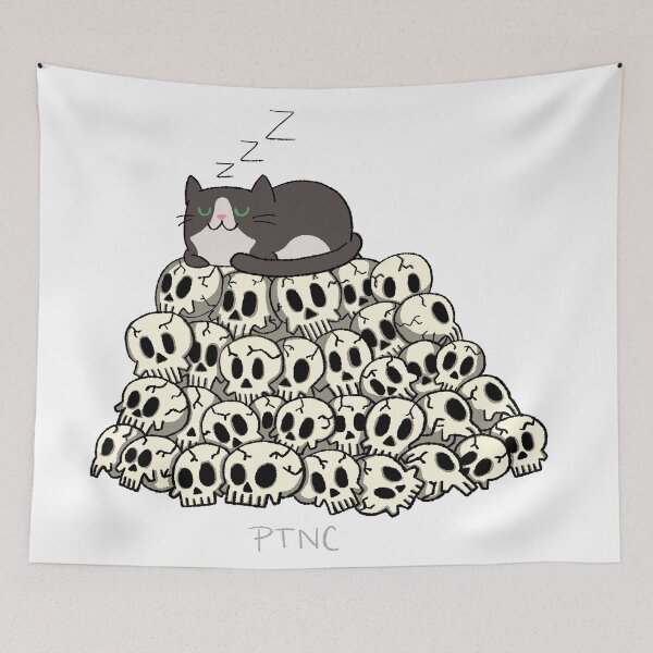 Item preview, Pudge sleeping on the skulls of her enemies designed and sold by PudgeTheCat.