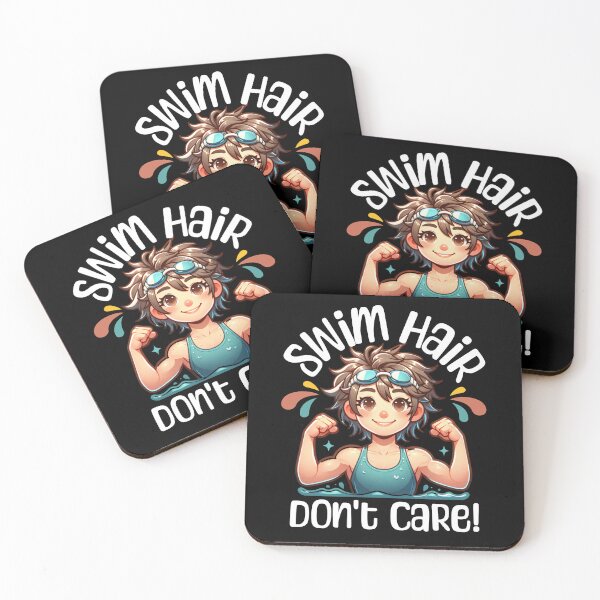 Item preview, Swim hair, don't care - girl swimmer designed and sold by EvergreenWhimsy.