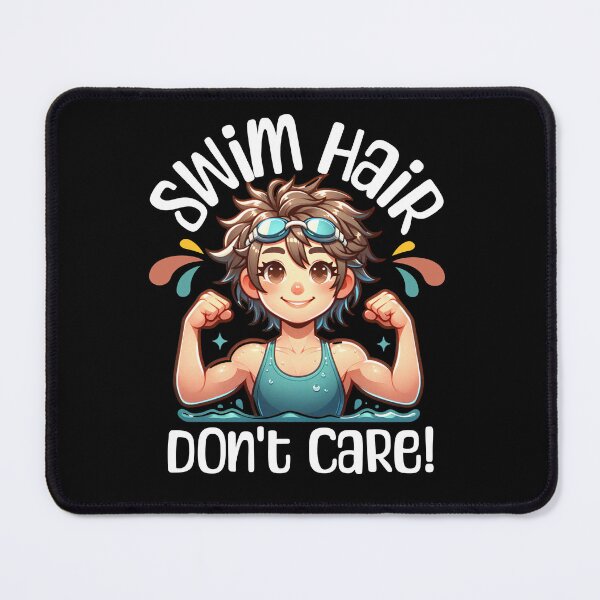 Item preview, Swim hair, don't care - girl swimmer designed and sold by EvergreenWhimsy.