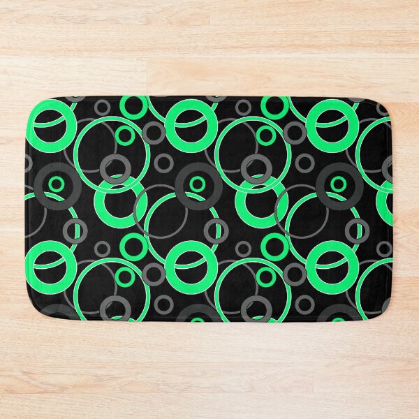 Item preview, Pattern in green, black and grey colors circles and rings designed and sold by fuzzyfox.