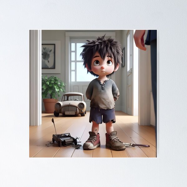 Item preview, Messy Kids  08 - Adorable AI Art Print designed and sold by LoopLooArt.