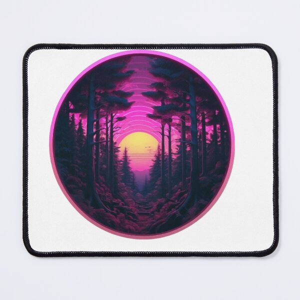 Item preview, Synthwave Forest in Neon colors  designed and sold by EmeraldCauldren.