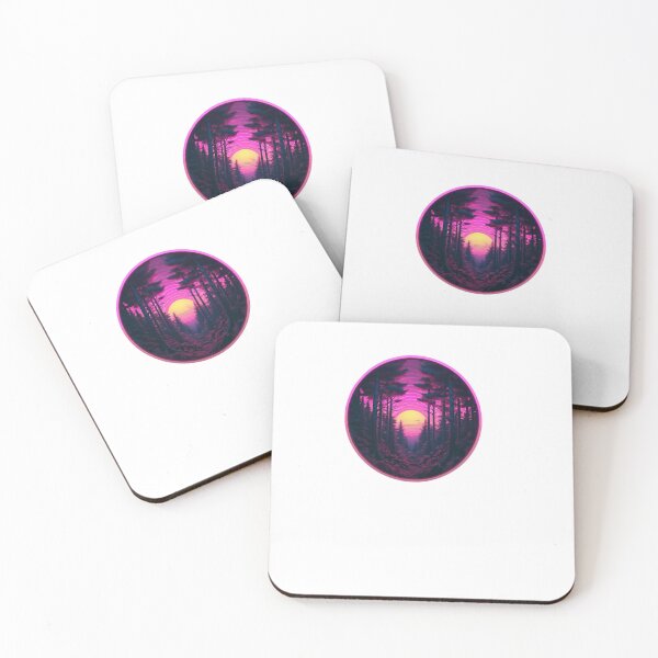 Item preview, Synthwave Forest in Neon colors  designed and sold by EmeraldCauldren.