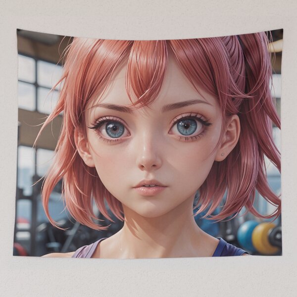 Item preview, Cute Sporty Anime Girl In The Gym designed and sold by TheArtOfPat.