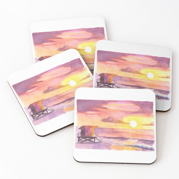 Item preview, Miami Beach Florida Sunrise with Baywatch Tower designed and sold by artshop77.
