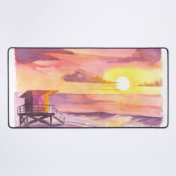 Item preview, Miami Beach Florida Sunrise with Baywatch Tower designed and sold by artshop77.