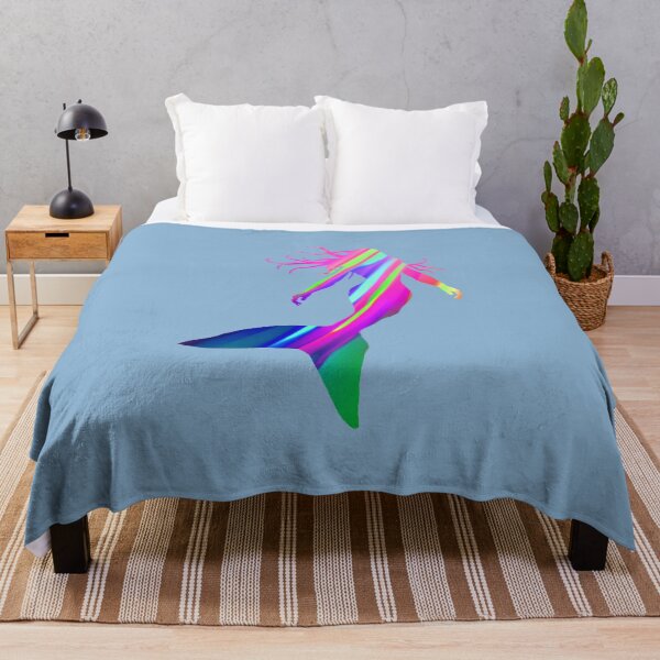 Item preview, Cool Mermaid Silhouette in Colorful Diagonal Stripes 2 of 4 designed and sold by Beachy.