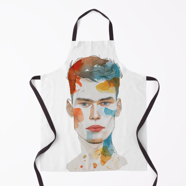 Item preview, Colorful Watercolor Male Portrait designed and sold by DepartToArt.