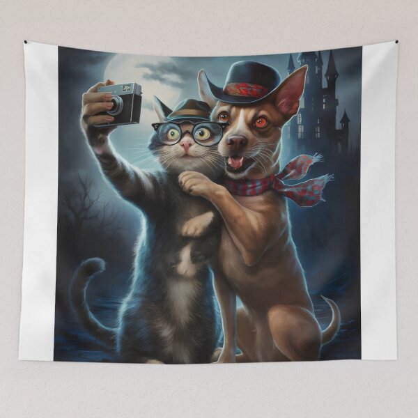 Item preview, Dog and cat take a selfie. designed and sold by MyHappyArtShop.
