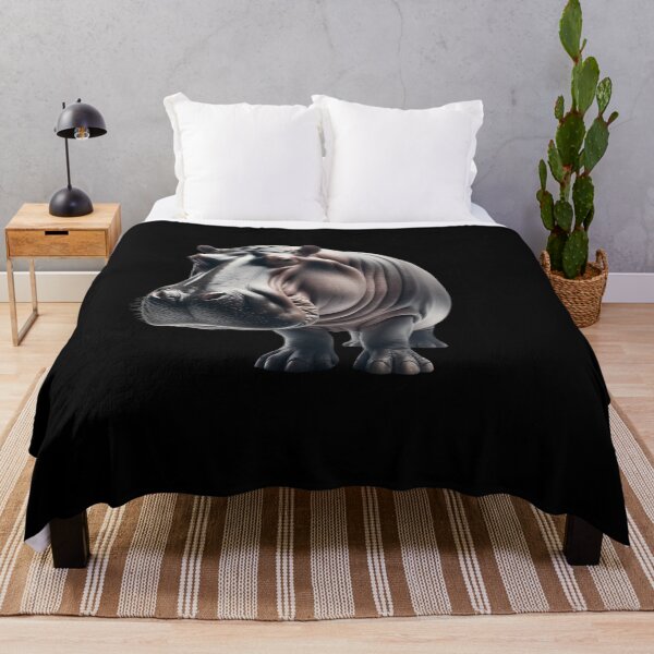 Aperçu de l'œuvre Hippo Shirt réaliste Hippo Art Wildlife Tee créée et vendue par IKOK.