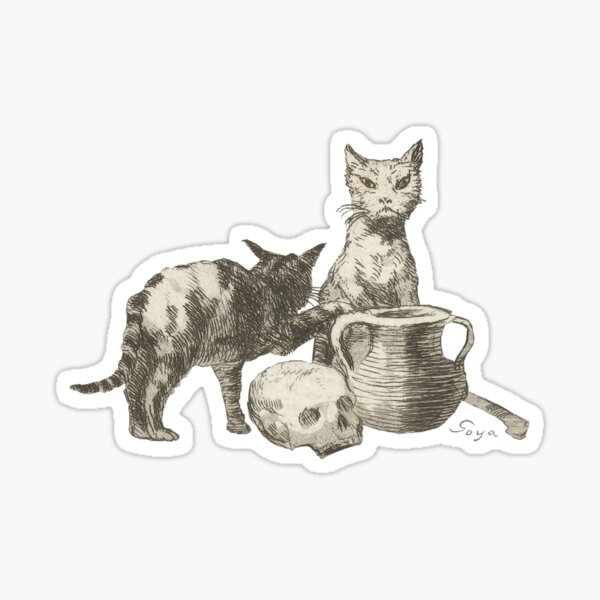 The Witch's Cats by Francisco de Goya Sticker