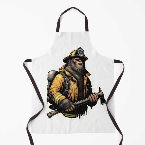 Item preview, Bigfoot as a rugged Wildland firefighter in bunker gear with an ax designed and sold by BrinaandPops.