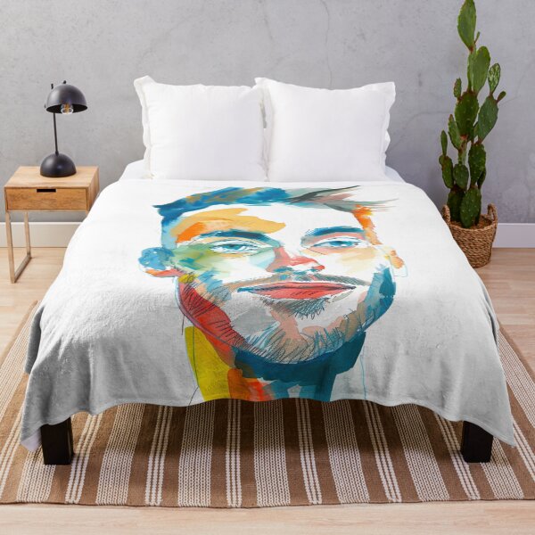 Item preview, Dynamic Watercolor Masculine Face Art designed and sold by DepartToArt.