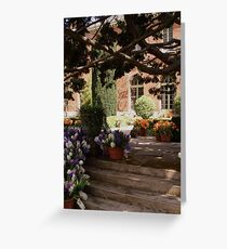 Garden Steps with Hyacinthus and Tulips Greeting Card