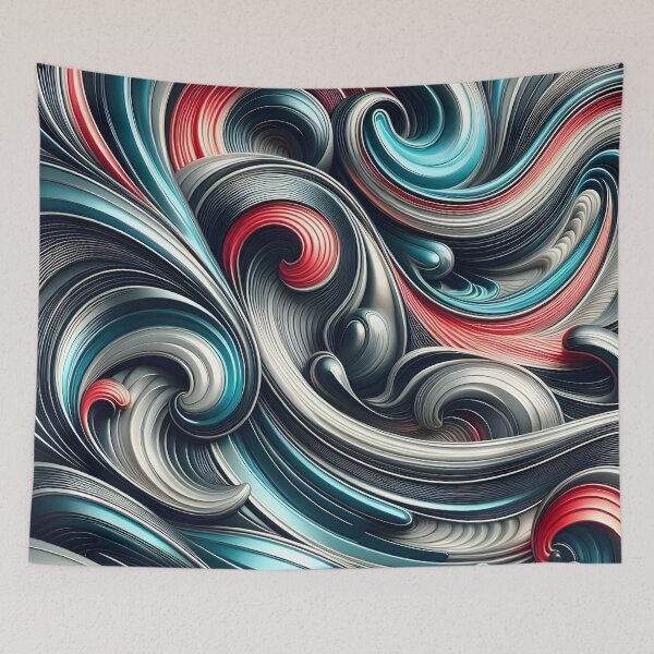 Item preview, Wave: Aqua and silver patterns designed and sold by BlackCatspet1.