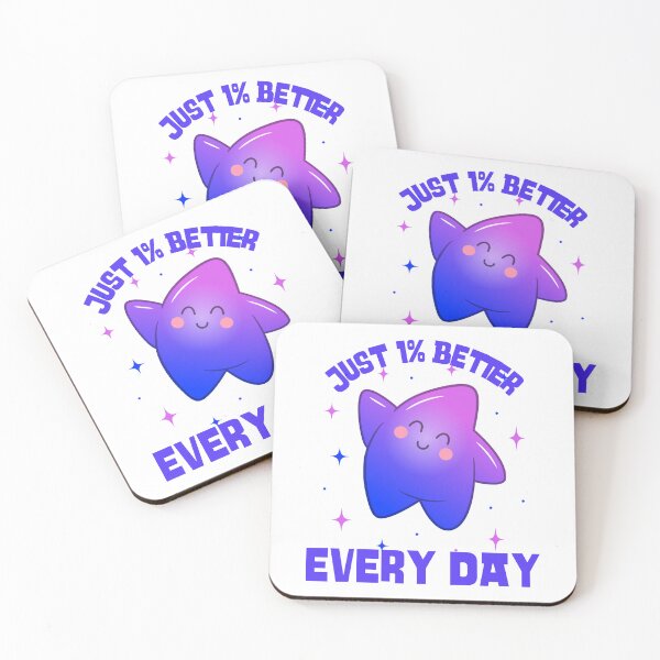 Item preview, Just 1% Better Every Day Star Self Improvement Design designed and sold by CodeKatana.