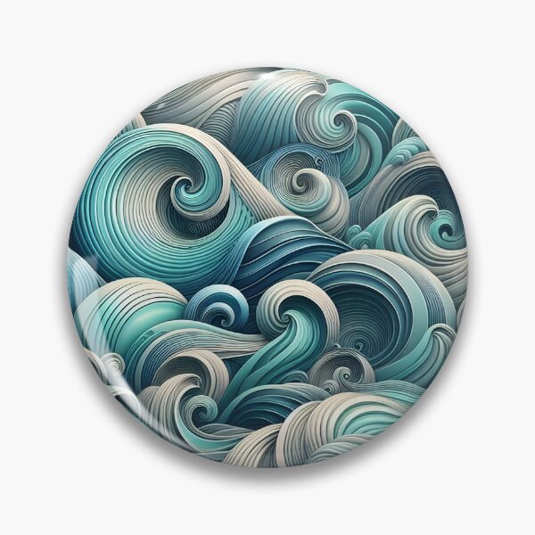 Item preview, Wave: Aqua and silver patterns designed and sold by BlackCatspet1.